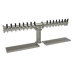 Thumbnail image #1 for Glastender PT-16-MF 16-Faucet Air-Cooled Countertop Pipe Tee Draft Dispensing Tower, Mirror Finish