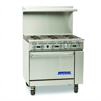 Imperial Pro Series 36-Inch Commercial Gas Restaurant Range with 6 Open Burners and Standard Oven