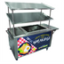 Thumbnail image #1 for Advance Tabco Stainless Steel Mobile Ice-Cooled Serving Cart with 52-Inch Double Slanted Overshelf
