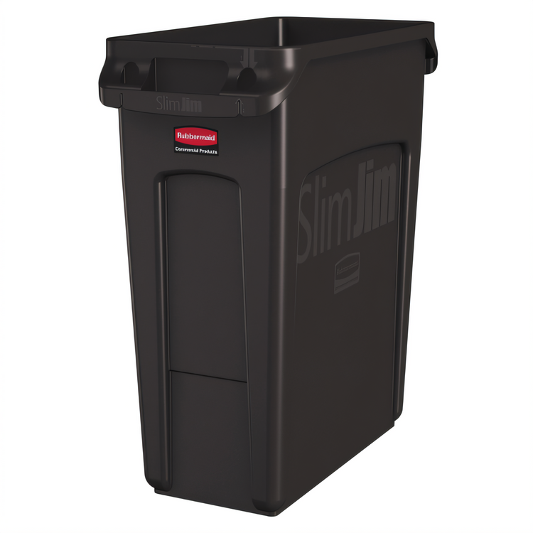 Product image #1 for Rubbermaid Commercial Slim Jim 16-Gallon Brown Open-Top Rectangular Trash Can