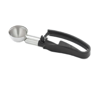 Vollrath Standard-Length Size 30 Stainless Steel Disher with Black Ergonomic Handle, 1.13 oz.