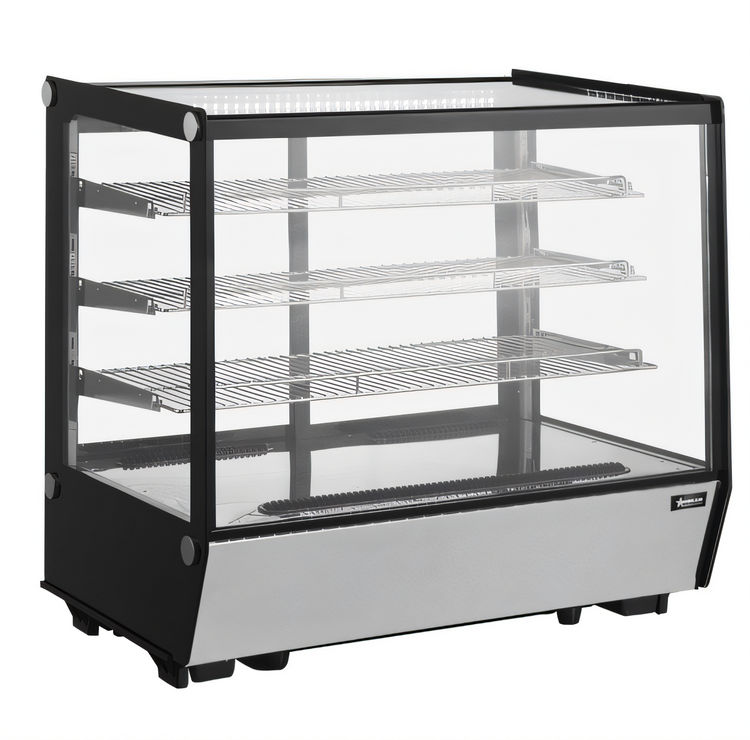 Product image #1 for Countertop Full-Service Square Glass Refrigerated Display Case, 35 Inch, 6.56 Cu. Ft.
