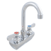 Thumbnail image #1 for John Boos Low-Lead Heavy Duty Splash-Mount Faucet with 3-1/2 Inch Gooseneck Spout and 4 Inch Centers