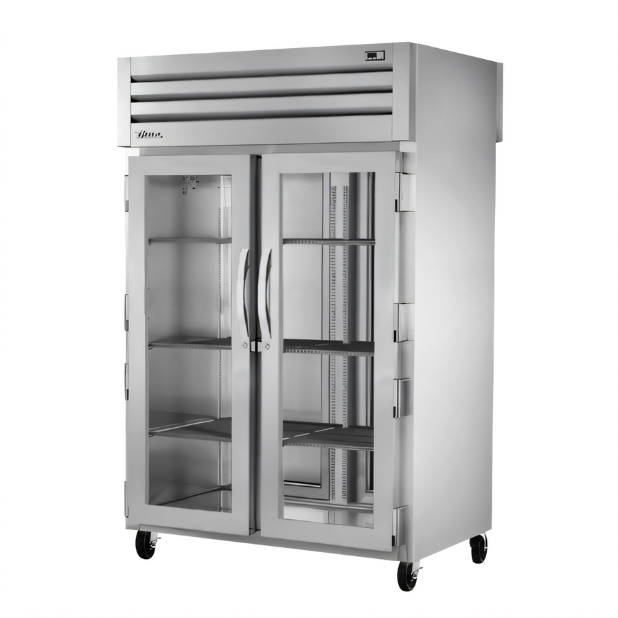 Product image #1 for True SPEC SERIES Two-Section Pass-Thru Reach-In Refrigerator with Front Glass Doors and Rear Stainless Steel Doors