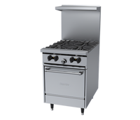Garland Signature SunFire 24-Inch Gas Restaurant Range with 4 Open Burners and Space-Saver Oven