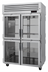 Thumbnail image #1 for Turbo Air PRO Series Pass-Thru Heated Pizza Holding Cabinet, 2-Section, 53 Cu. Ft., Glass Front/Solid Rear Half Doors