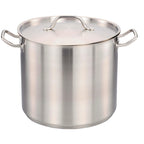Thumbnail image #1 for Omcan 80445 80-Quart Stainless Steel Stock Pot with Cover