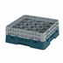 Thumbnail image #2 for Cambro Camrack Full Size 20-Compartment Glass Rack with 2 Soft Gray Extenders, Teal