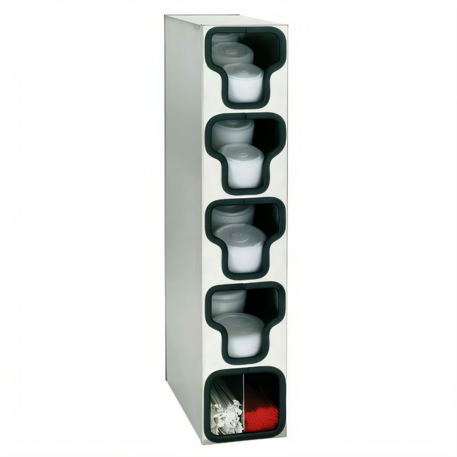 Product image #1 for Dispense-Rite 4-Section Stainless Steel Lid and Straw Organizer Tower