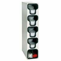 Dispense-Rite 4-Section Stainless Steel Lid and Straw Organizer Tower