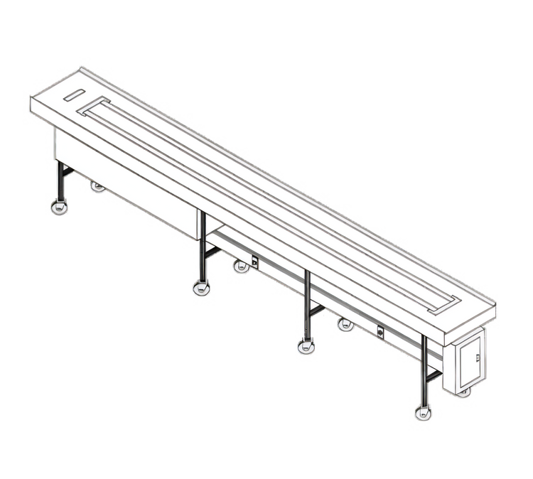 Product image #1 for Dinex DXIESB8 8 ft. Band Belt Tray Make-Up Conveyor