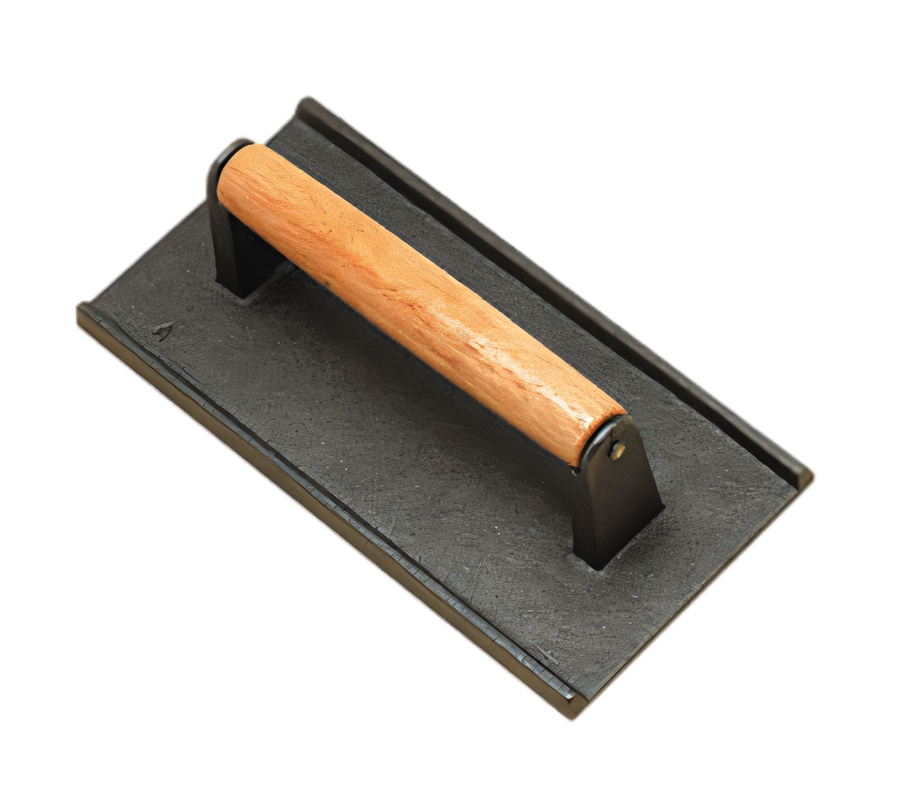 Product image #1 for American Metalcraft Cast Iron Steak Weight with Wooden Handle, 8 x 4 Inches