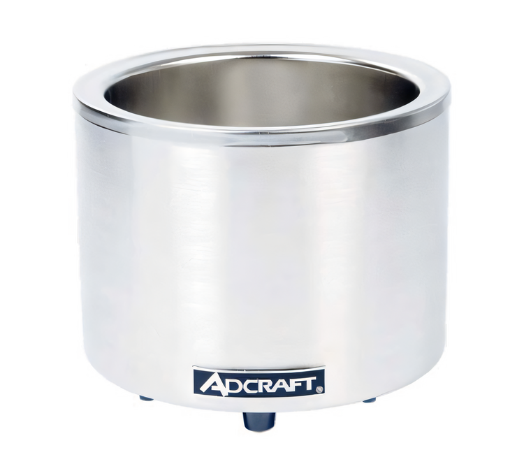 Product image #1 for Adcraft 11 Qt Round Electric Countertop Food Cooker/Warmer Base Only, Convertible to 7 Qt, Stainless Steel