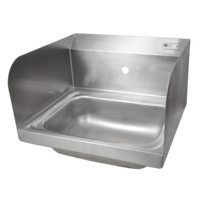 John Boos Pro-Bowl Wall-Mount Stainless Steel Hand Sink with Left and Right Side Splashes, 14 x 10 x 5 Bowl