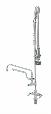 UltraRinse Single-Hole Deck-Mount Manual Mixing Faucet with 12-Inch Swing Nozzle and Spray Valve