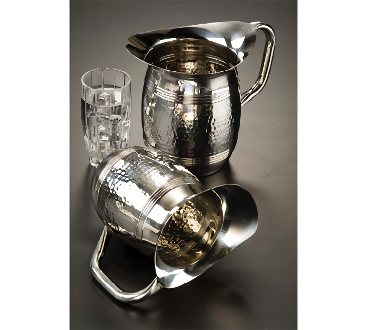 Product image #1 for American Metalcraft 100 oz. Hammered Stainless Steel Bell Water Pitcher
