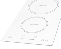 Summit Commercial 12-Inch Wide 2-Burner Drop-In Induction Cooktop with EuroKera Glass, Digital Touch Controls, White