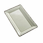 Thumbnail image #1 for American Metalcraft AWMEL21 Rectangular Melamine Platter, 21" x 13" x 2", Antique White Case of 2