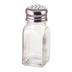 Thumbnail image #1 for Winco 2 oz Square Glass Salt and Pepper Shaker with 18/0 Stainless Steel Mushroom Top