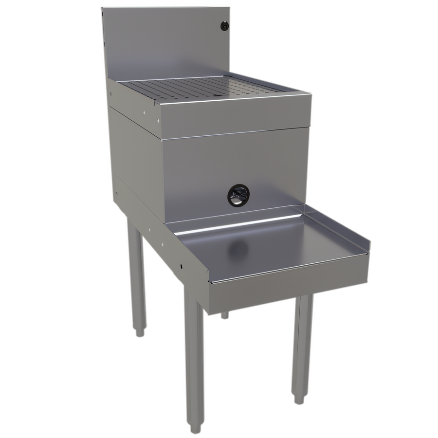Product image #1 for Glastender DBSB-14 Stainless Steel Underbar Freestanding Blender Station with Drainboard Top, 14-Inch Wide x 29-Inch Deep