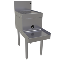 Glastender DBSB-14 Stainless Steel Underbar Freestanding Blender Station with Drainboard Top, 14-Inch Wide x 29-Inch Deep