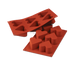 Thumbnail image #1 for Silikomart Heart Silicone Baking Mold, 6-Cavity, Red