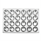Thumbnail image #1 for Omcan USA 80629 24-Cup Aluminum Muffin Pan, Uncoated, 20-1/2" x 14" Case of 12