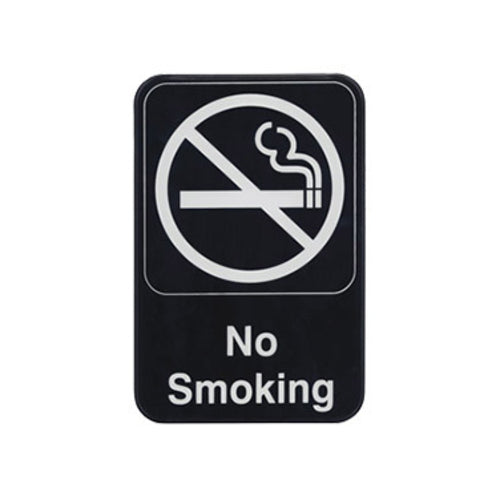 Product image #1 for Winco No Smoking Information Sign, 6 x 9 Inches, Black with White Imprint