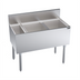 Thumbnail image #1 for 38 Inch Underbar Speed Multi Station Bar Ice Bin with Built-In 10-Circuit Cold Plate, Right Ice Bin, and Bottle Well