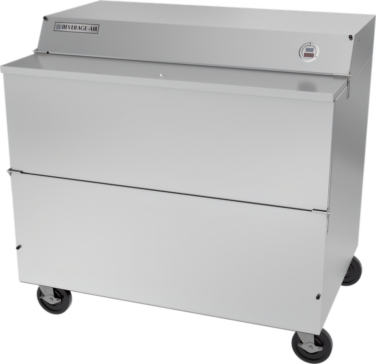 Product image #1 for 49-Inch Single Access School Milk Cooler Cart, Forced Air, 19.66 Cu. Ft., Stainless Steel