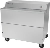 49-Inch Single Access School Milk Cooler Cart, Forced Air, 19.66 Cu. Ft., Stainless Steel