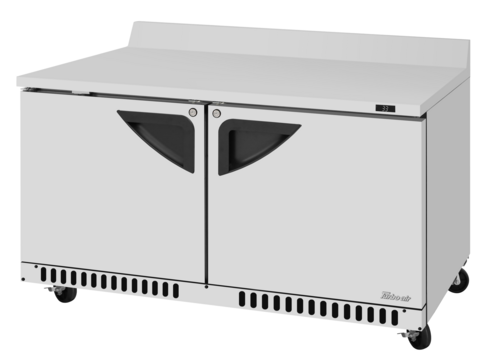 Product image #1 for Turbo Air Super Deluxe 60-1/4-Inch Two-Section Worktop Refrigerator with 2 Solid Swing Doors, Front Breathing, 14.8 Cu. Ft.