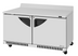 Thumbnail image #1 for Turbo Air Super Deluxe 60-1/4-Inch Two-Section Worktop Refrigerator with 2 Solid Swing Doors, Front Breathing, 14.8 Cu. Ft.