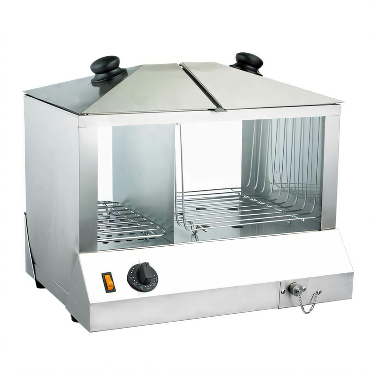 Product image #1 for Omcan 43215 Countertop Side-by-Side Hot Dog Steamer/Bun Warmer, 200 Hot Dogs and 60 Buns