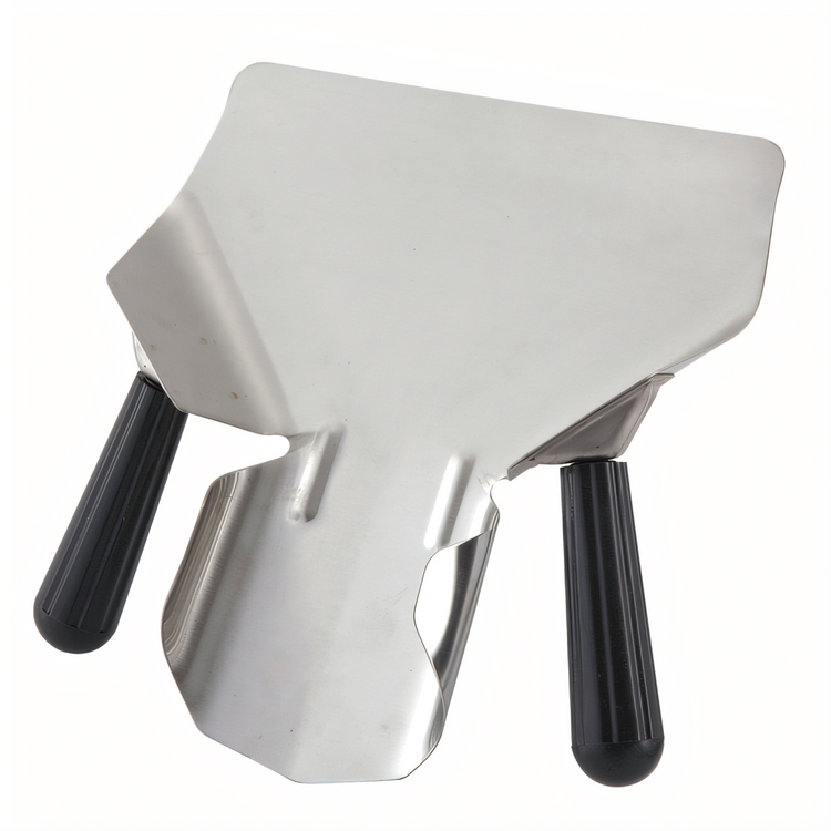 Product image #1 for Winco Dual-Handle 201 Stainless Steel French Fry Scoop with Black Bakelite Handles