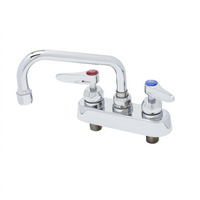 T&S Brass B-1110-CR Deck-Mount Workboard Faucet with 6-Inch Swivel Spout, 4-Inch Centers, Polished Chrome