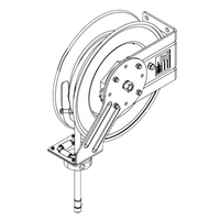 Black Epoxy Coated Steel Open Retractable Hose Reel with 50' x 1/2
