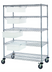 Thumbnail image #1 for Quantum 4-Drawer Bin Cart System with Dividable Grid Clear Container, 48W x 24D x 69H, 1200 lb Capacity, Chrome Plated Finish