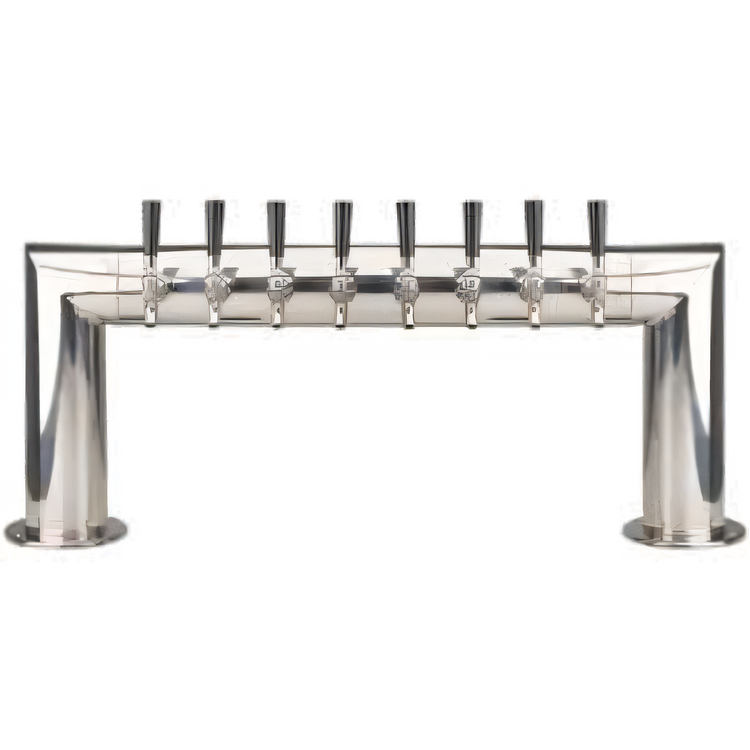 Product image #1 for Countertop Pass-Thru 8-Faucet Glycol-Cooled Draft Beer Tower, Polished Stainless Steel