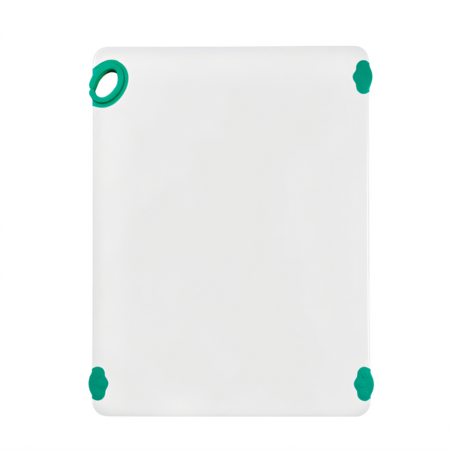 Product image #1 for Winco STATIKBoard Rectangular Co-Polymer Cutting Board with Rubber Grip Hook, 18 x 24 x 1/2 Inch, Green
