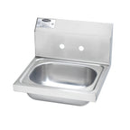 Thumbnail image #1 for Krowne HS-2-LF Wall-Mounted Stainless Steel Hand Sink, 14-Inch Bowl, 7-3/4-Inch Backsplash, Faucet Not Included
