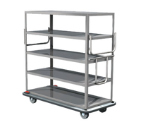 Metro MQ-512F-H Stainless Steel Queen Mary Cart with 5 Flat Shelves
