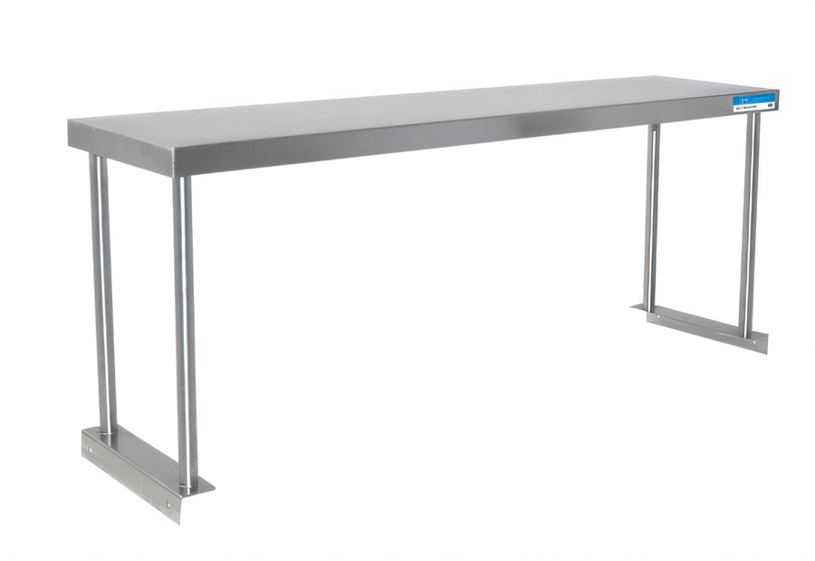 Product image #1 for BK Resources 84" Single Table-Mount Overshelf for Work Tables, 18/430 Stainless Steel