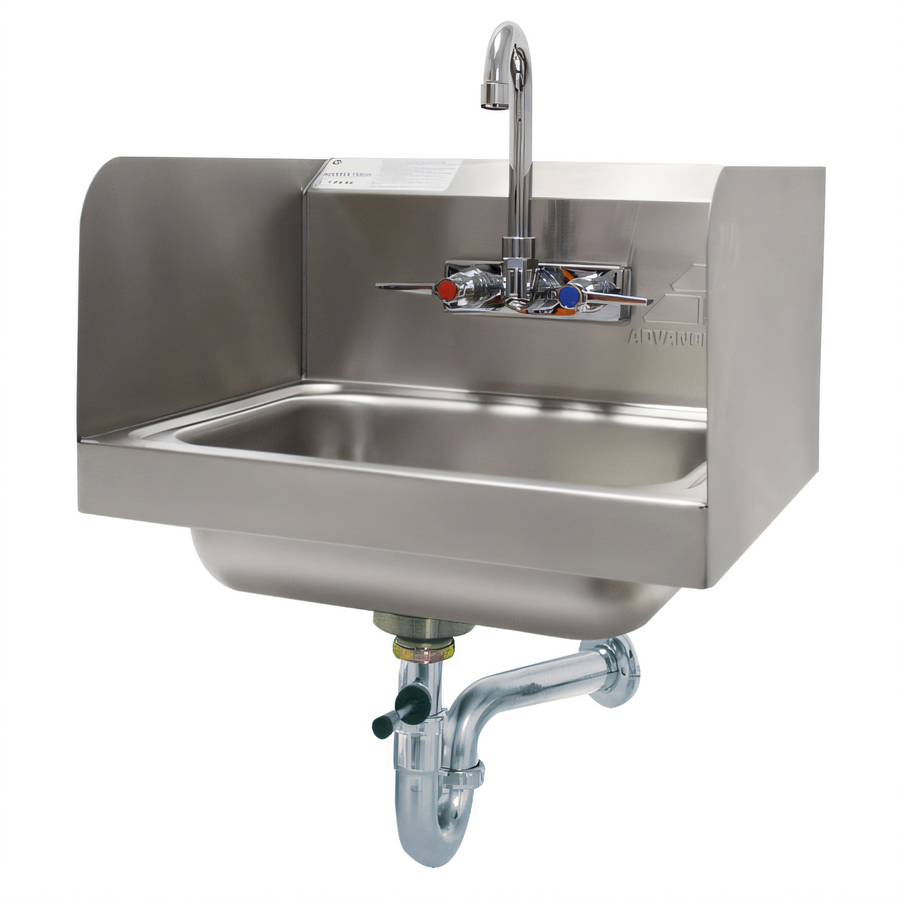 Product image #1 for Advance Tabco Wall Mounted Hand Sink with Splash-Mounted Faucet, 14 x 10 x 5 Inch Bowl, 304 Stainless Steel