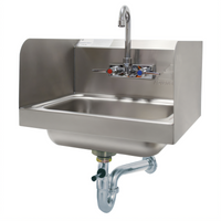 Advance Tabco Wall Mounted Hand Sink with Splash-Mounted Faucet, 14 x 10 x 5 Inch Bowl, 304 Stainless Steel