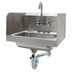 Thumbnail image #1 for Advance Tabco Wall Mounted Hand Sink with Splash-Mounted Faucet, 14 x 10 x 5 Inch Bowl, 304 Stainless Steel