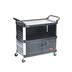 Thumbnail image #1 for Xtra 3-Shelf Enclosed Plastic Bus Cart, Black, 300 lb Capacity
