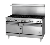 Jade Range Bistro JBR-12 72-Inch 12-Burner Gas Restaurant Range with Cabinet Base