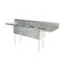 Thumbnail image #1 for Omcan 3-Compartment Pot Sink with Left and Right Drainboards, 24