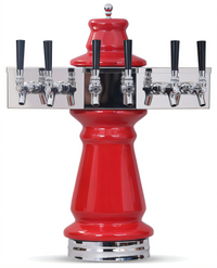 Glastender Vienna 2-Faucet Air-Cooled Countertop Draft Dispensing Tower with Ceramic Column and Mirror Finish